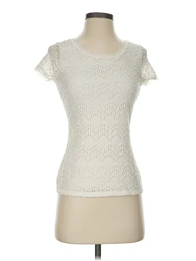 Pre-owned The Limited Short Sleeve Top Ivory Sweetheart Neckline Tops