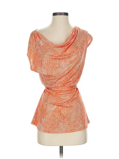 Pre-owned The Limited Short Sleeve Top Orange One Shoulder Neckline Tops