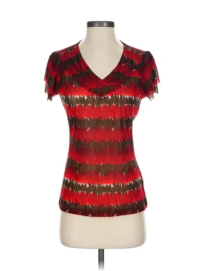 Pre-owned The Limited Short Sleeve Top Red V Neck Tops