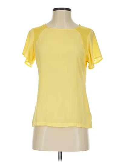 Pre-owned The Limited Short Sleeve Top Yellow Cold Shoulder Neckline Tops