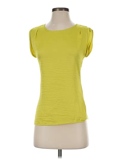 Pre-owned The Limited Short Sleeve Top Yellow Scoop Neck Tops