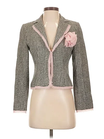Pre-owned The Limited Silk Blazer Jacket In Gray