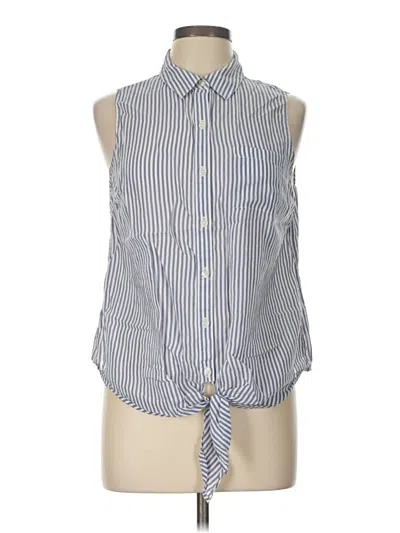 Pre-owned The Limited Sleeveless Button Down Shirt In Blue