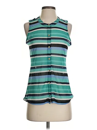 Pre-owned The Limited Sleeveless Button Down Shirt In Teal