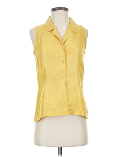 Pre-owned The Limited Sleeveless Silk Top Yellow Halter Neckline Tops