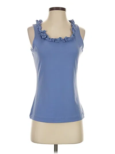 Pre-owned The Limited Sleeveless Top Blue Ruffles Neckline Tops