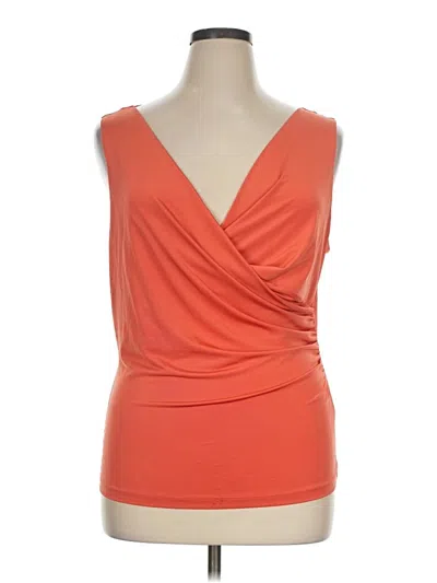 Pre-owned The Limited Sleeveless Top Orange Plunge Neckline Tops