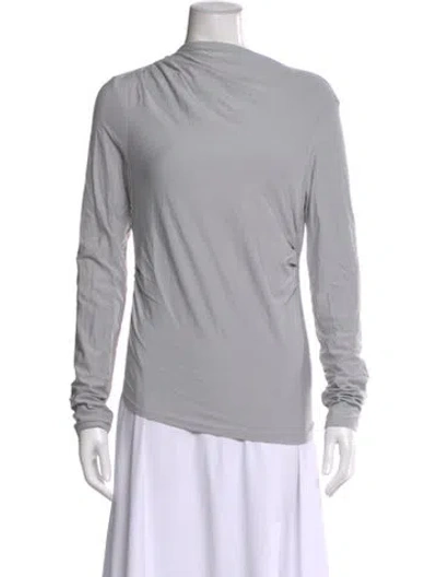 Pre-owned The Line By K Asymmetrical Long Sleeve Top In Gray