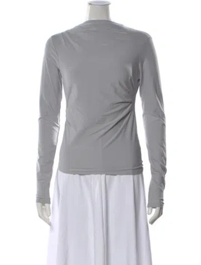 Pre-owned The Line By K Asymmetrical Long Sleeve Top In Gray
