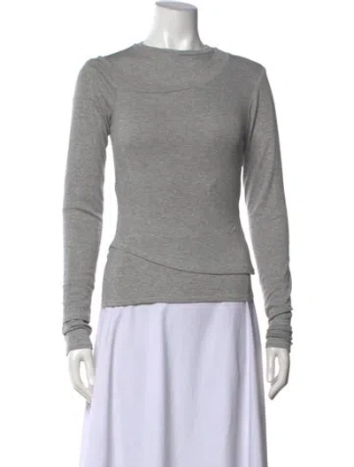 Pre-owned The Line By K Asymmetrical Long Sleeve Top In Gray