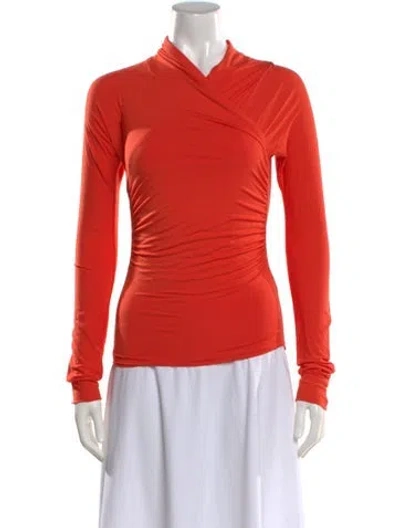 Pre-owned The Line By K Asymmetrical Long Sleeve Top In Orange