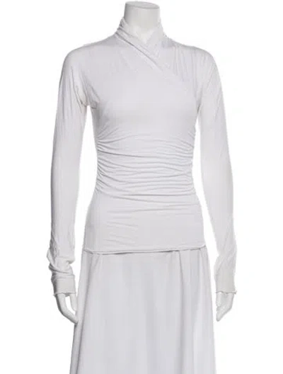 Pre-owned The Line By K Asymmetrical Long Sleeve Top In White