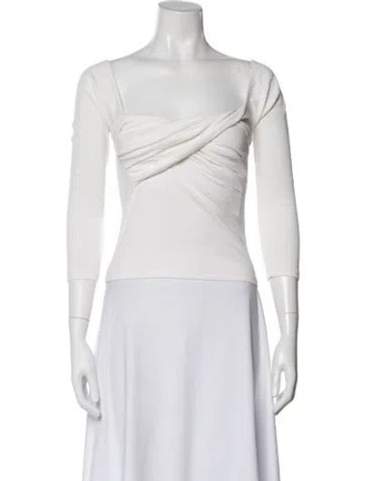 Pre-owned The Line By K Asymmetrical Long Sleeve Top In White