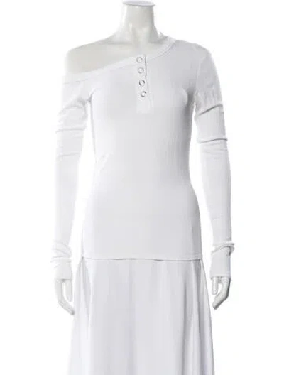 Pre-owned The Line By K Asymmetrical Long Sleeve Top In White
