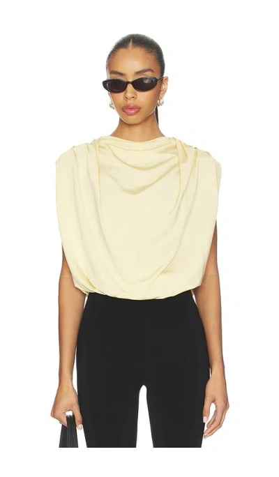 The Line By K Bobi Draped Shell Top In Yellow