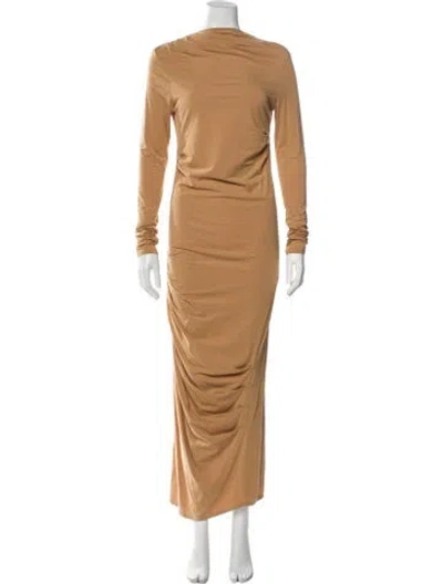Pre-owned The Line By K Cowl Neck Long Dress In Brown