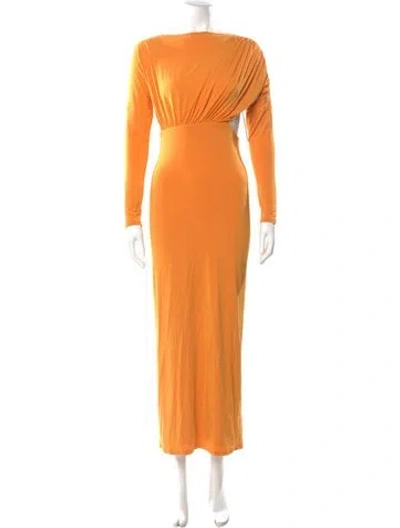 Pre-owned The Line By K Cowl Neck Long Dress In Orange