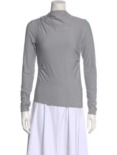 Pre-owned The Line By K Cowl Neck Long Sleeve Top In Gray