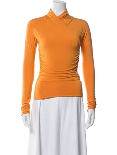 Pre-owned The Line By K Cowl Neck Long Sleeve Top In Orange