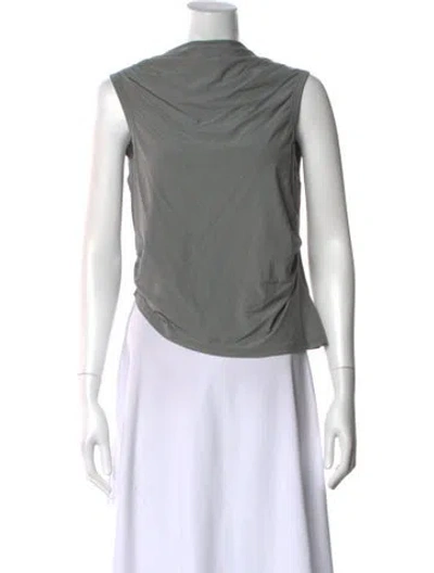 Pre-owned The Line By K Cowl Neck Sleeveless Top In Gray