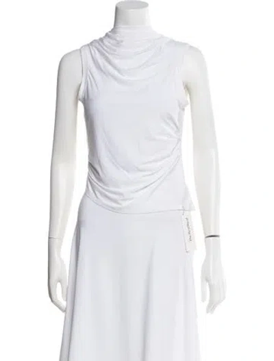 Pre-owned The Line By K Cowl Neck Sleeveless Top In White