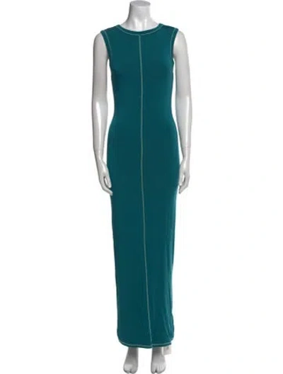 Pre-owned The Line By K Crew Neck Long Dress In Blue