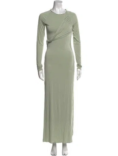 Pre-owned The Line By K Crew Neck Long Dress In Green