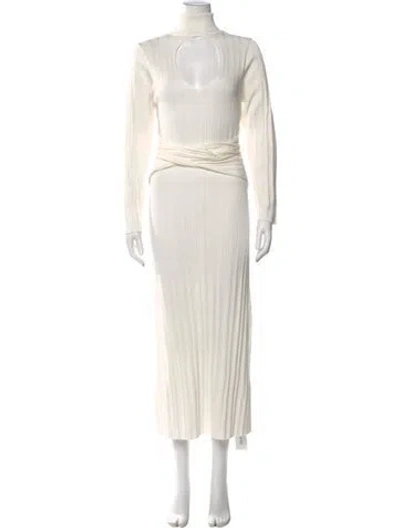 Pre-owned The Line By K Crew Neck Long Dress In Neutral