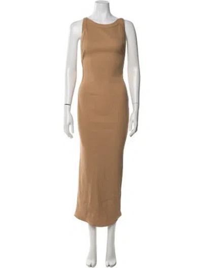 Pre-owned The Line By K Crew Neck Long Dress In Neutrals