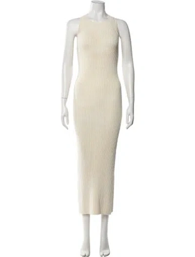Pre-owned The Line By K Crew Neck Long Dress In Neutrals