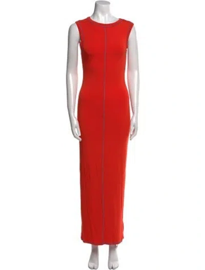 Pre-owned The Line By K Crew Neck Long Dress In Orange
