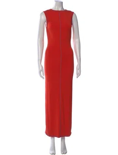 Pre-owned The Line By K Crew Neck Long Dress In Orange