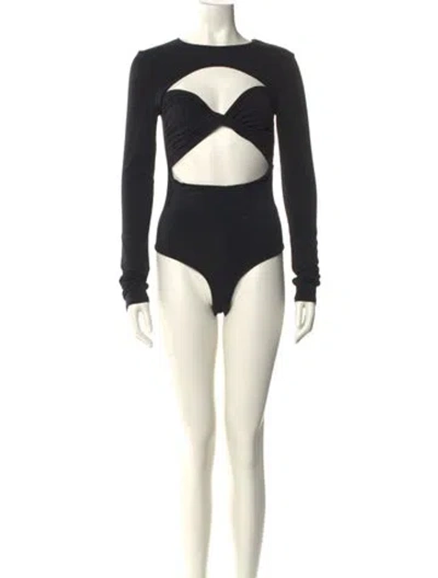 Pre-owned The Line By K Crew Neck Long Sleeve Bodysuit In Black