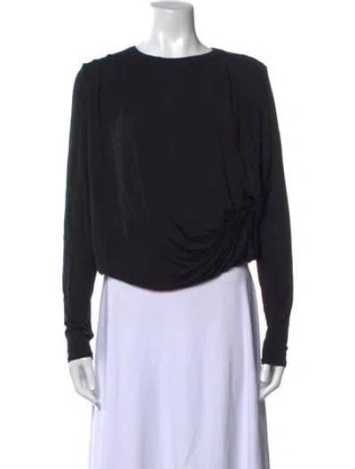 Pre-owned The Line By K Crew Neck Long Sleeve Top In Black