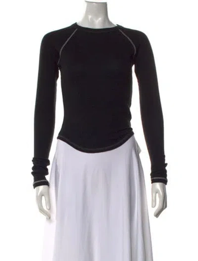 Pre-owned The Line By K Crew Neck Long Sleeve Top In Black