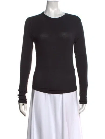 Pre-owned The Line By K Crew Neck Long Sleeve Top In Black