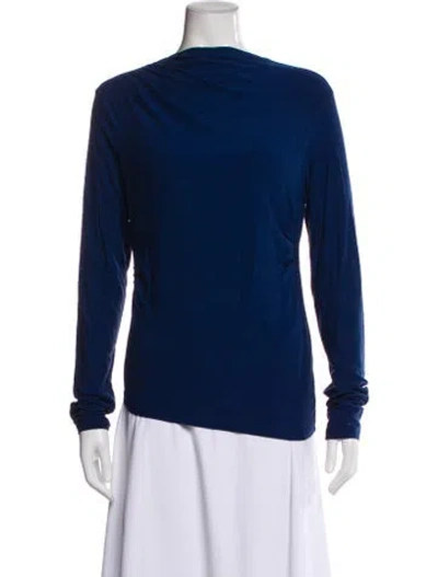 Pre-owned The Line By K Crew Neck Long Sleeve Top In Blue