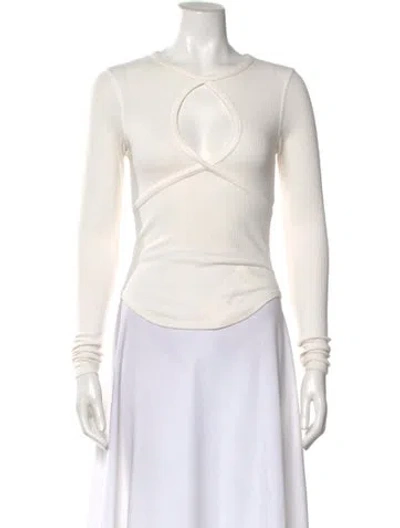 Pre-owned The Line By K Crew Neck Long Sleeve Top In Neutral