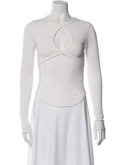Pre-owned The Line By K Crew Neck Long Sleeve Top In White