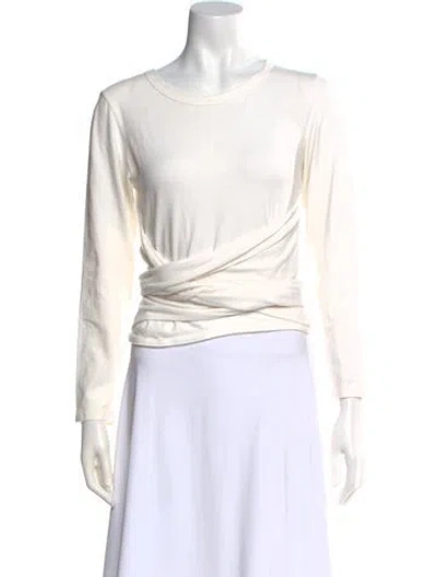 Pre-owned The Line By K Crew Neck Long Sleeve Top In White