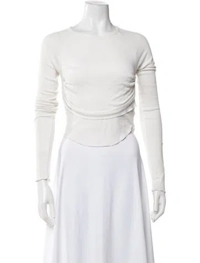 Pre-owned The Line By K Crew Neck Long Sleeve Top In White