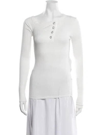 Pre-owned The Line By K Crew Neck Long Sleeve Top In White