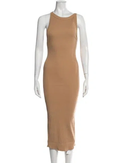 Pre-owned The Line By K Crew Neck Midi Length Dress In Neutrals