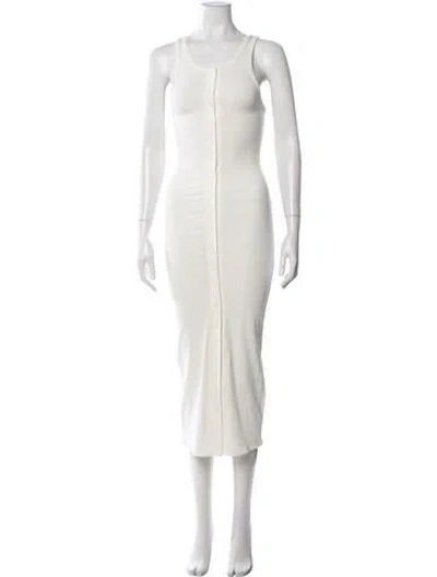 Pre-owned The Line By K Crew Neck Midi Length Dress In Neutrals