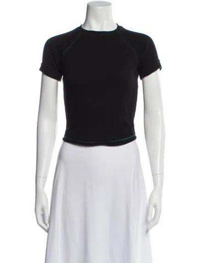 Pre-owned The Line By K Crew Neck Short Sleeve Crop Top In Black