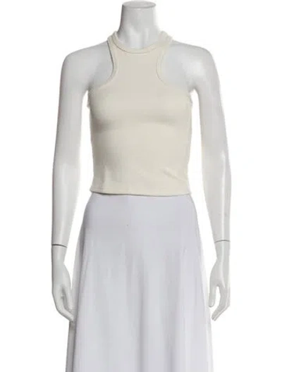 Pre-owned The Line By K Crew Neck Sleeveless Crop Top W/ Tags In Neutral