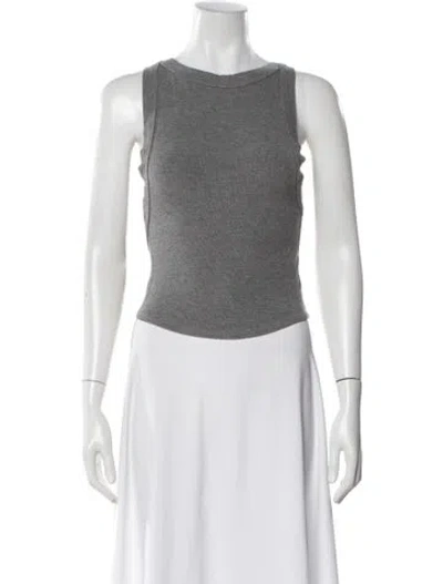 Pre-owned The Line By K Crew Neck Sleeveless Top In Gray