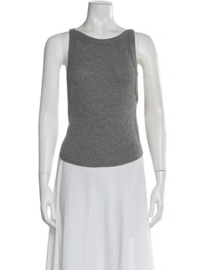 Pre-owned The Line By K Crew Neck Sleeveless Top In Gray