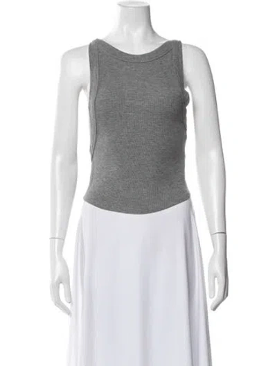 Pre-owned The Line By K Crew Neck Sleeveless Top In Gray
