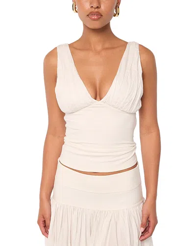 The Line By K Esai V Neck Top In White